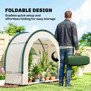 Portable Foldable Mini Greenhouse with Zipped Door Ideal for Gardens and Patios Green AOSOM