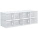 8 Piece Clear Stackable Plastic Shoe Storage Boxes with Magnetic Door for Sizes up to 12 by HOMCOM