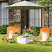 Set of 2 Orange Folding Beach Chairs with Mesh Back Cup Holder and Carry Bag for Outdoor Use