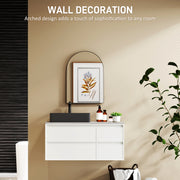 Black Arched Wall Mirror 50 x 70cm for Home or Bathroom by HOMCOM