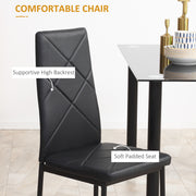 Space Saving 5 Piece Dining Table Set for 4 with Steel Frame Ideal for Small Kitchens Black