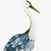 Garden Heron Statues Set of 2 for Wildlife Decor with Weather Resistant Steel Blue White Outsunny
