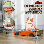 2 in 1 Car Shaped Cat Scratching Board with Catnip for Play and Claw Care Grey