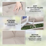 Outdoor Bench Cushion for 2 Seater Benches and Swing Chairs Water Resistant Khaki AOSOM
