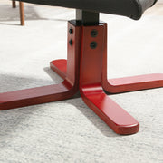 Black Faux Leather Manual Recliner Armchair with Matching Footstool Set by HOMCOM