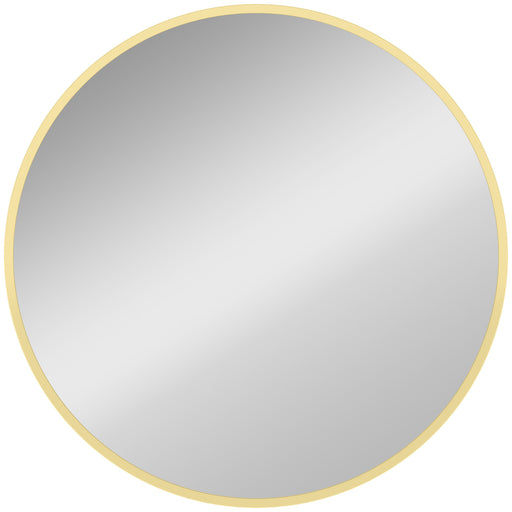 Large Round Mirror For Wall 61cm Gold Modern Decorative Accent For Bedroom Living Room Bathroom