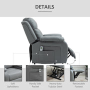 Electric Riser Recliner Chair With Heat Massage And Lift Function For Elderly, Grey