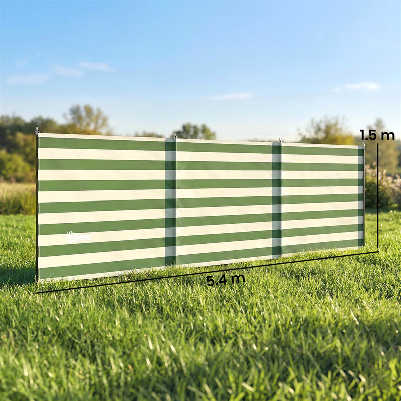 Outdoor Windbreak for Camping and Beach Shelter with Steel Poles and Carry Bag Army Green