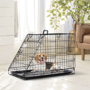 Collapsible Dog Travel Cage with Removable Tray and Trapeze Design Perfect For Hatchback Cars 93 x 58 x 65cm by PawHut
