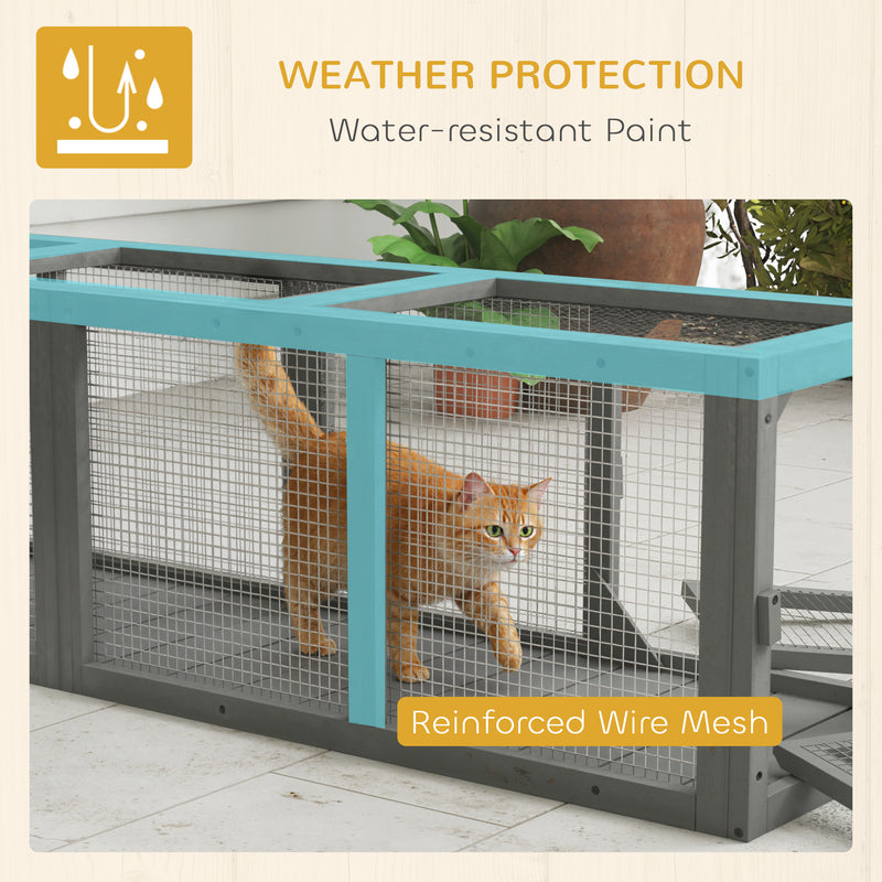 Outdoor Cat Tunnel for Safe Garden Play and Relaxation with Sturdy Mesh Grey