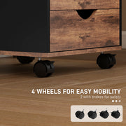 5 Drawer Office Filing Cabinet With Spacious Storage For Home Or Workplace, Rustic Brown