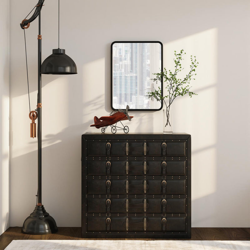 Rectangular Wall Mirror With HD Glass For Bedroom Or Hallway Decoration Black