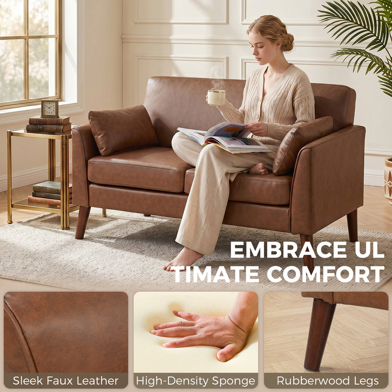 2 Seater Compact Sofa for Small Living Rooms with Supportive Cushions Easy Clean