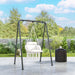 Cream White Hanging Hammock Chair with Cushion Boho Cotton Rope Swing Seat by Outsunny