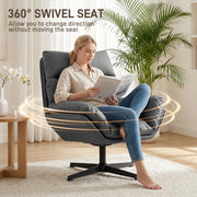 Swivel Armchair with Scratch Resistant Fabric for Pet Friendly Relaxing Dark Grey AOSOM