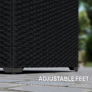 253L PE Rattan Garden Storage Box with Waterproof Liner for Garden Tools and Cushions Outsunny