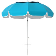 Blue Portable Beach Umbrella with Sand Anchor UPF50+ Tilt Adjustable Height by Outsunny