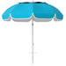 Blue Portable Beach Umbrella with Sand Anchor UPF50+ Tilt Adjustable Height by Outsunny