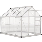 6 x 8ft Walk In Greenhouse With Sliding Door For Growing Plants Outdoors Clear AOSOM