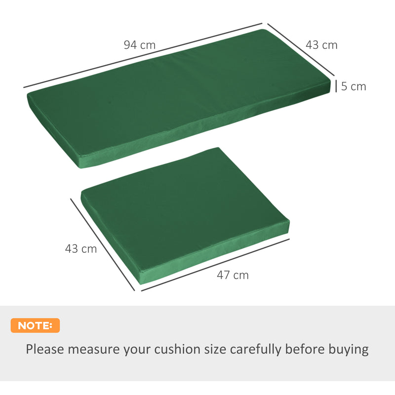 Green 3 Piece Garden Furniture Cushion Set for Rattan Chairs by Outsunny