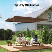Brown Replacement Canopy for 4x3m Retractable Pergola Frame Sliding Sunshade Roof