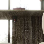 Folding Drop Leaf Dining Table with Storage Shelves and Wheels for Small Spaces, Grey