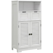 Three Part Bathroom Storage Cabinet With Shelf Drawers And Cupboard For Organisation White