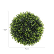 Set of 2 Artificial Topiary Balls 45cm UV Protected Fake Plants for Indoor Outdoor Decor by HOMCOM