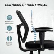 Ergonomic Black Mesh Drafting Chair with Adjustable Armrests and Footrest