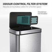 Sensor Kitchen Bin 50L with Motion Sensor for Hygienic Hands Free Waste Silver AOSOM