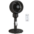 Electric Air Circulator Fan with Remote Control and Timer for Bedroom or Office Black AOSOM