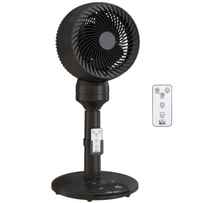 Electric Air Circulator Fan with Remote Control and Timer for Bedroom or Office Black AOSOM