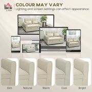 Sofa Bed, 3-in-1 Light Brown 2 Seater Pull Out Sofa Bed With Adjustable Backrest And Pillows For Small Spaces