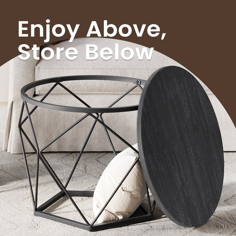 Set of 2 Round Coffee Tables Modern Nesting Side Tables for Living Room by Vasagle