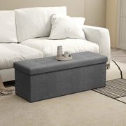 Large Storage Ottoman Bench for Bedroom or Living Room 110 cm Padded Seat by Songmics