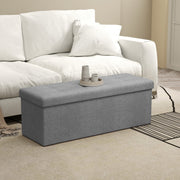 Storage Ottoman Bench Upholstered 110 cm with Hidden Compartment for Bedroom by Songmics