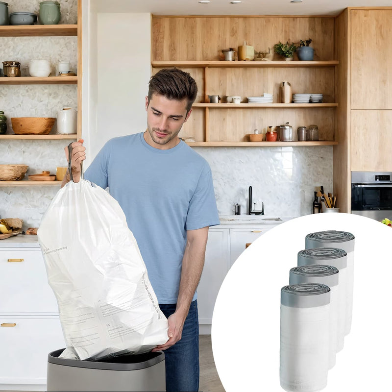 Liner Code 30A Pre-separated 8-gallon drawstring rubbish bags 4 rolls for 30L bins by Songmics