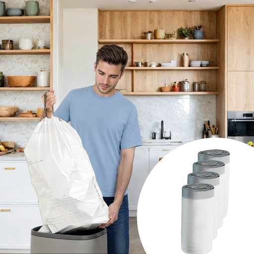 Liner Code 30A Pre-separated 8-gallon drawstring rubbish bags 4 rolls for 30L bins by Songmics