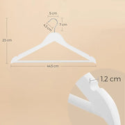 White Wooden Clothes Hangers Set of 20 Durable Coat Hangers for Wardrobes by Songmics