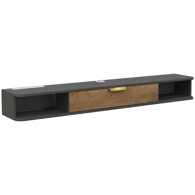 Charcoal Grey 140 cm Floating TV Stand with Storage by HOMCOM