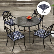 Blue 4 Piece Garden Chair Cushion Set With Ties For Indoor Or Outdoor Comfort