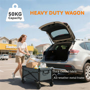 Folding Festival Trolley for Family Outings and Camping with 80L Capacity Grey Outsunny