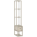 Floor Lamp with Shelves and Adjustable LED for Space Saving Storage