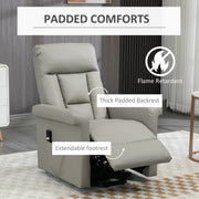 Electric Recliner Armchair with Remote and Footrest for Elderly Comfort and Support Grey