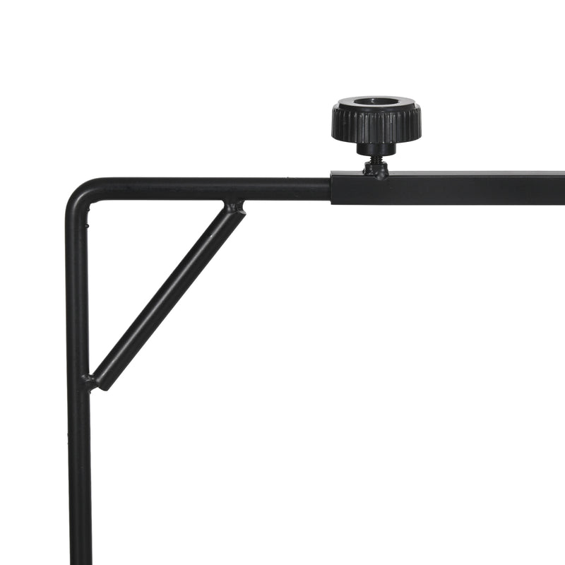 Adjustable Reptile Lamp Stand with Hook and Stable Base for Terrariums Black AOSOM