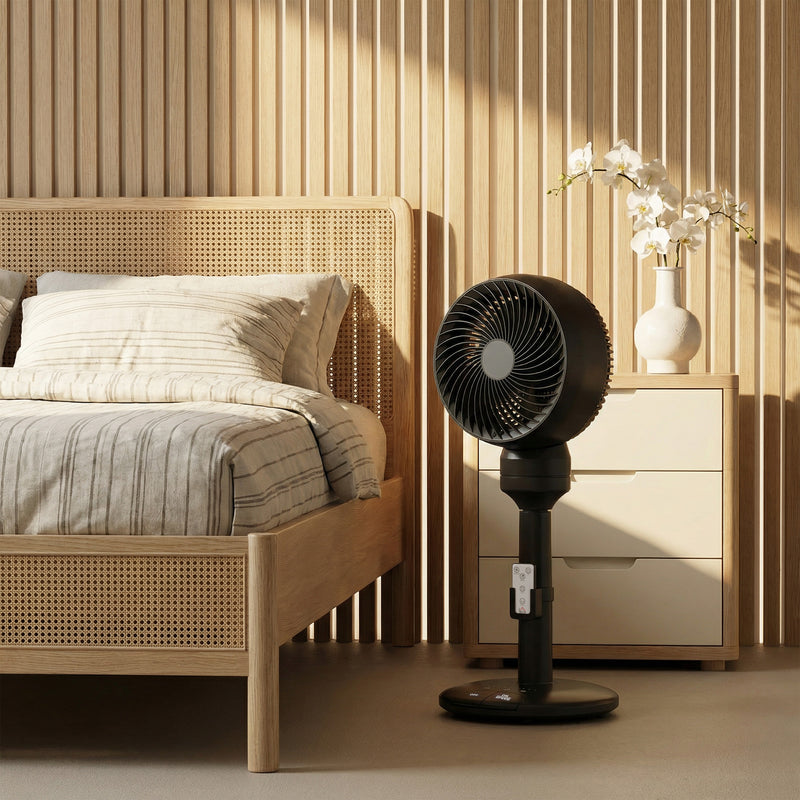 Electric Air Circulator Fan with Remote Control and Timer for Bedroom or Office Black AOSOM