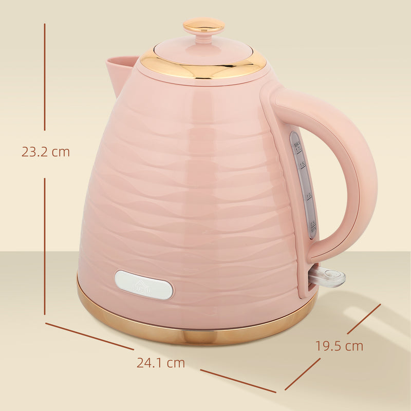 3kW Rapid Boil Electric Kettle With Honeycomb Design Ideal For Quick Brews, Pink