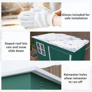 Green 8.5 x 6ft Metal Garden Shed with Window Lockable Doors and Base Kit by Outsunny