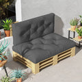 Padded Pallet Cushion Set for Garden Seating with Back Support Dark Grey AOSOM