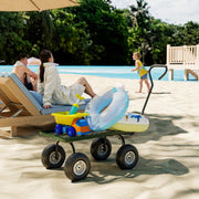 Heavy Duty Garden Trolley Cart With Pneumatic Wheels And Steel Frame For Outdoor Use Green AOSOM